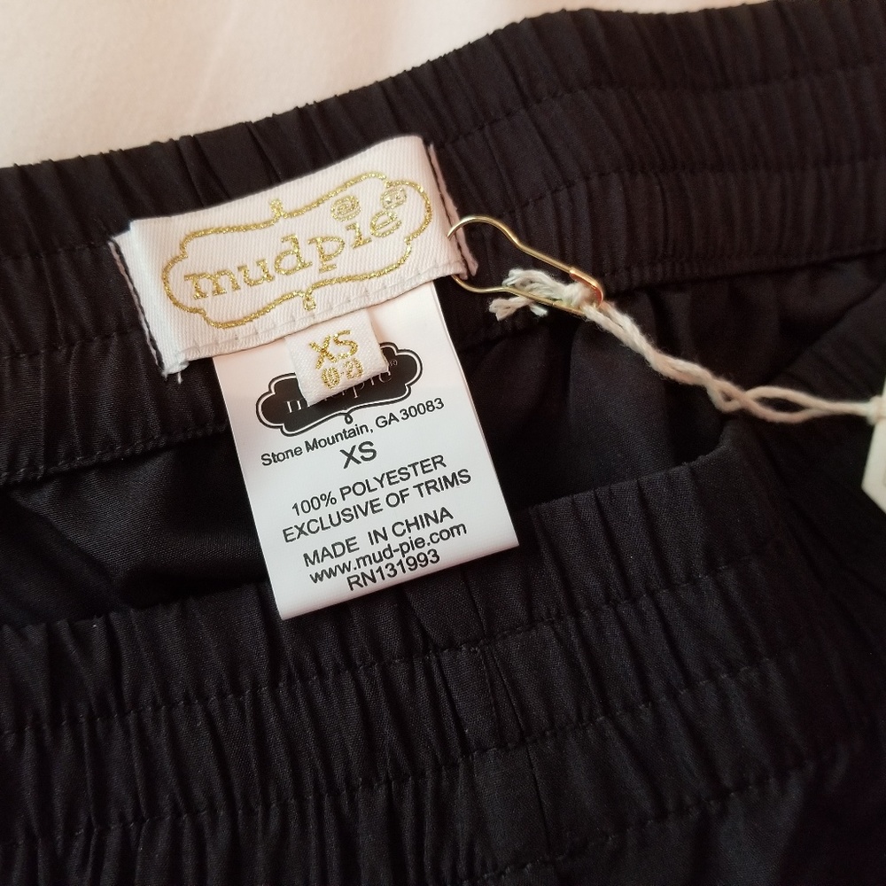 NEW Mud Pie Black & White Striped Harper Shorts XS - Picture 2 of 3